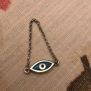 Mejuri Sterling Silver Evil Eye Chain Ring